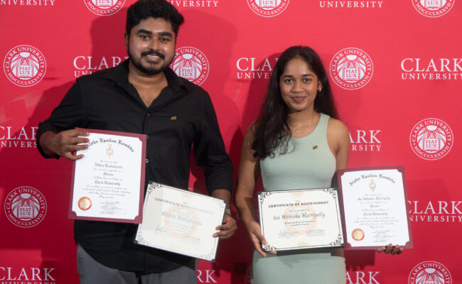 graduate student receiving award