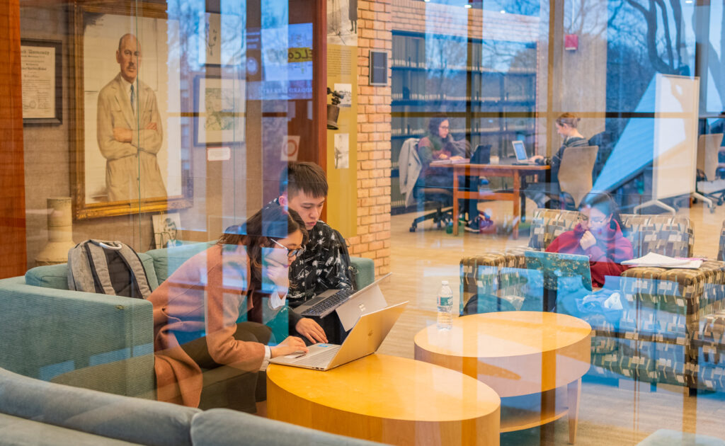 Clark Students Studying in Library
