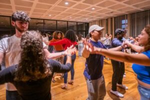 Students dancing