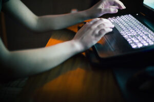 Hands on a computer