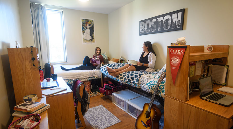 Two students in dorm room
