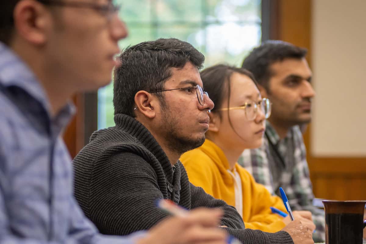 Graduate students in class