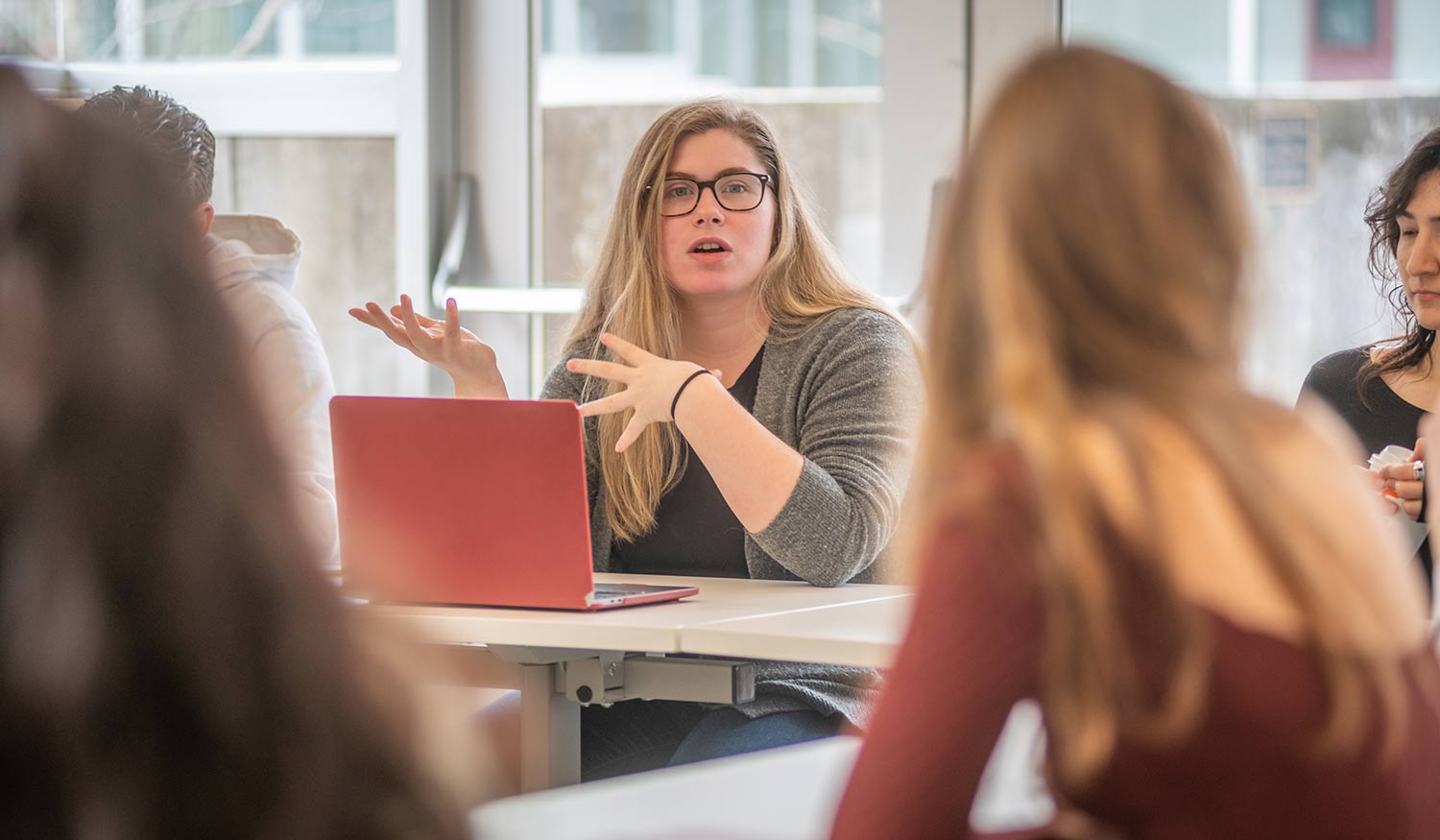 A class discussion at the Strassler Center