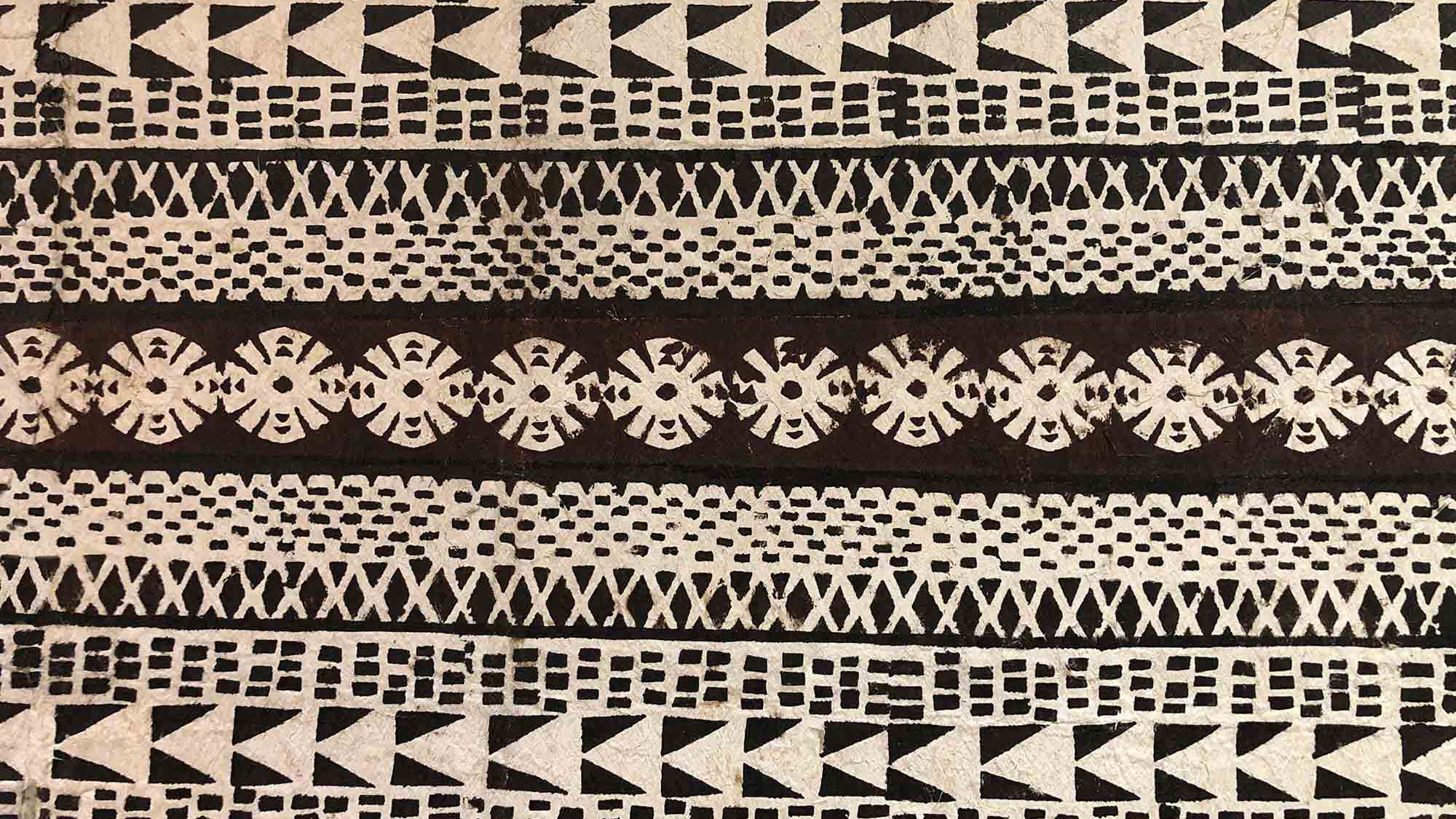 Fijian masa, a hand-printed designs on bark cloth