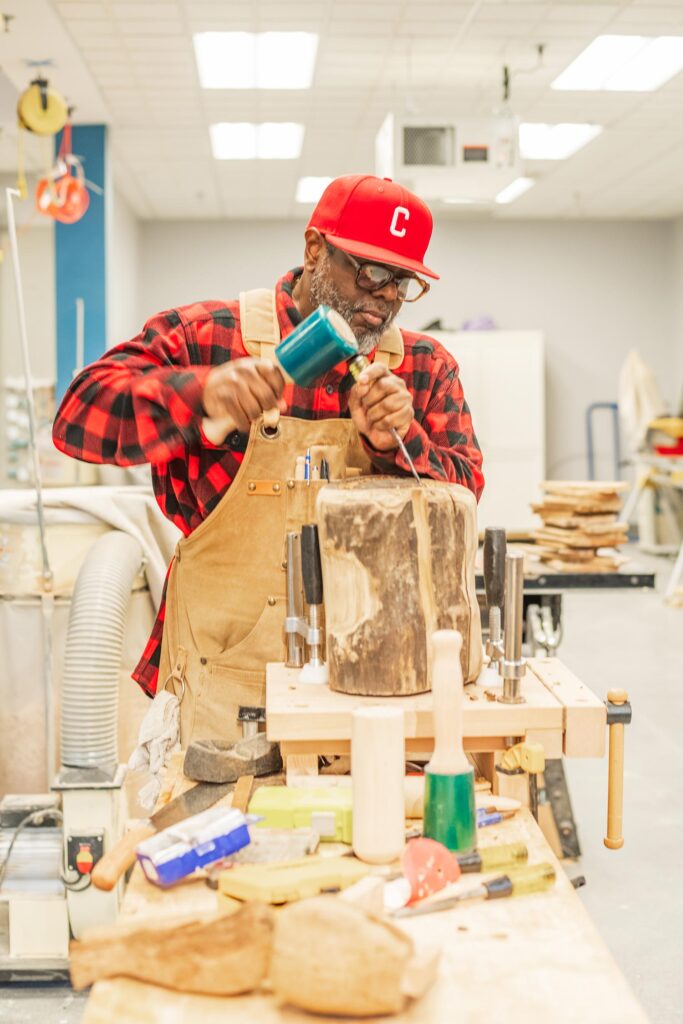 Sculpture Professor James Maurelle in the studio.