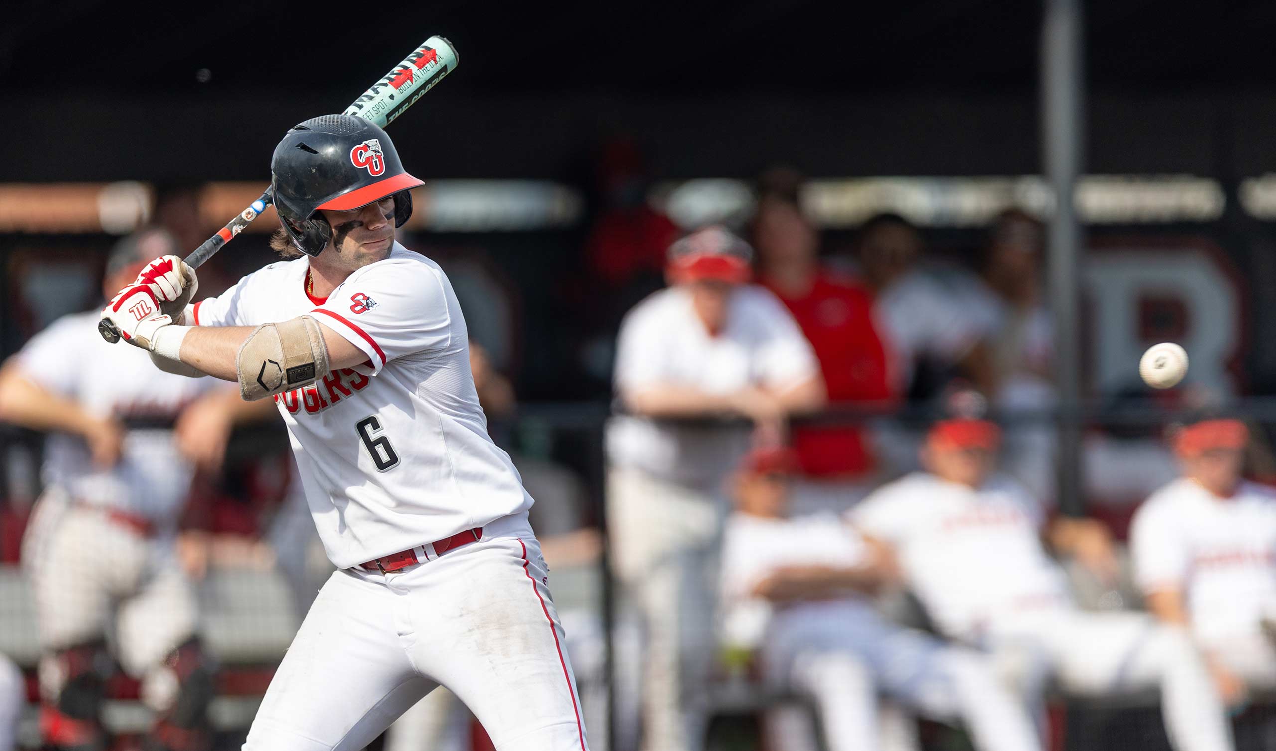 Carter Doran ’25 swings for a pitch at a Cougars baseball game